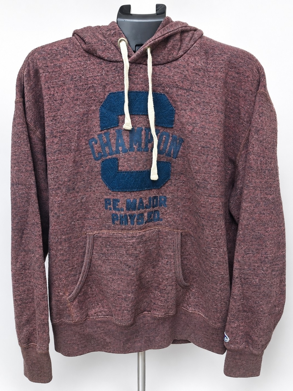 Champion Maroon Pullover Hoodie with Navy Appliqué